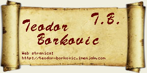 Teodor Borković vizit kartica